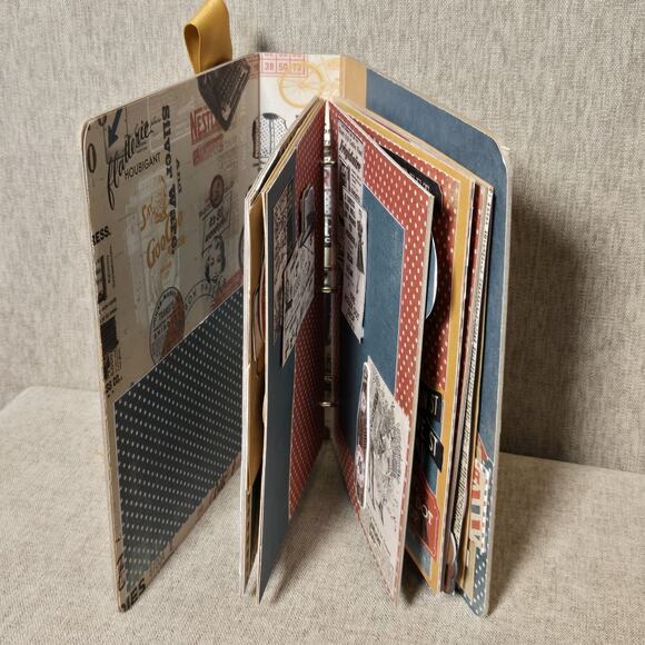 Junk Journal 3 Ring BINGO Theme Mixed Media Book Pages Pockets 9" X 7" - Picture 2 of 12